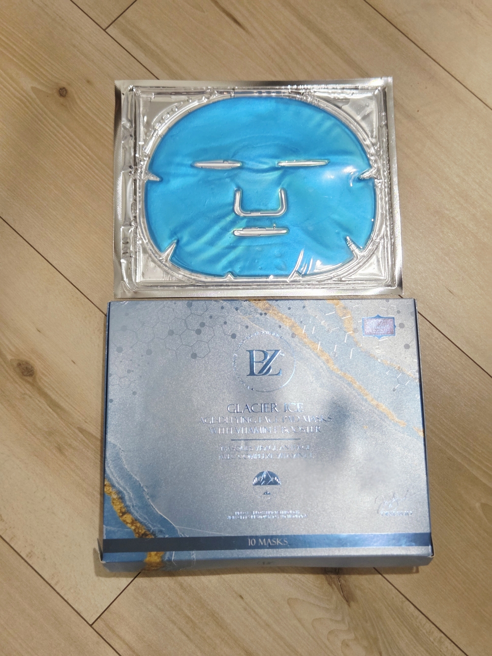 Below Zero Glacier Ice Blue Hydrogel Face Mask - 10 Masks